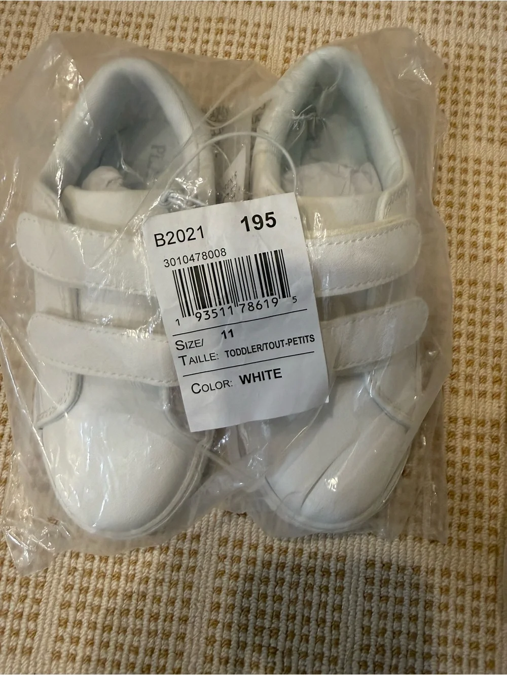 The Childrens Place White Velcro Sneakers - 11T